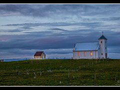 flatey church sunrise : Iceland, flatey, sunset